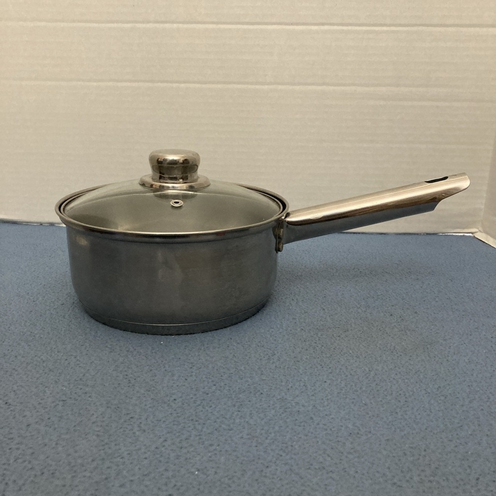 Chefmate Premium Cookware Silver‎ 1.5QT Saucepan w/Glass Lid